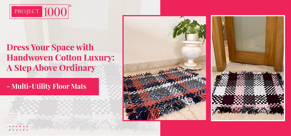 Image of Dress Your Space with Handwoven Cotton Luxury: A Step Above Ordinary – Multi-Utility Floor Mats
