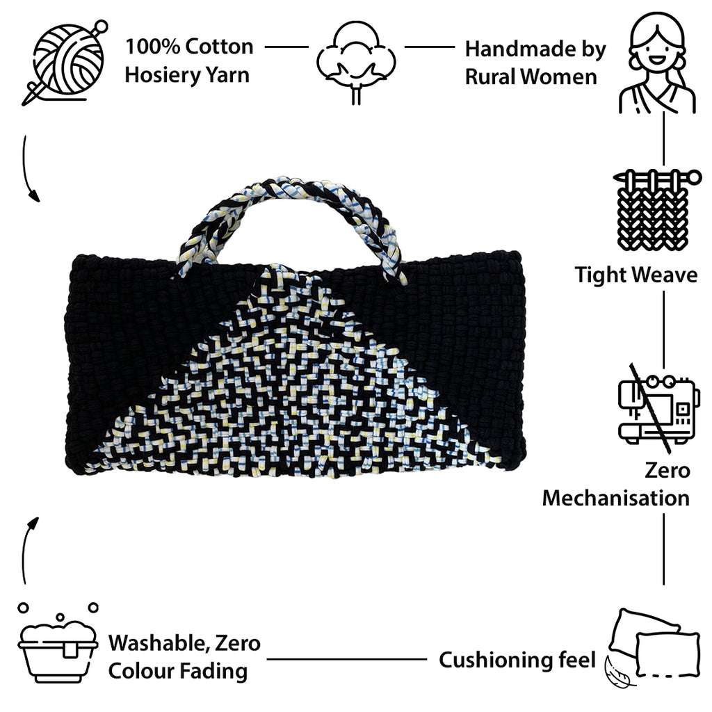 Clutch bag | Planter bag | Size: large | Black, White