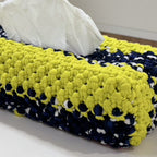 Tissue Box Cover Yellow Navy