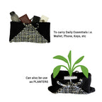 Clutch bag | Planter bag | Size: large | Black, White