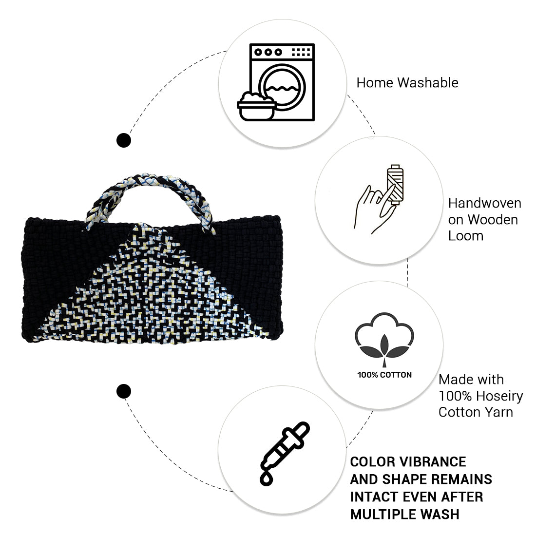 Image of Clutch bag | Planter bag | Size: large | Black, White