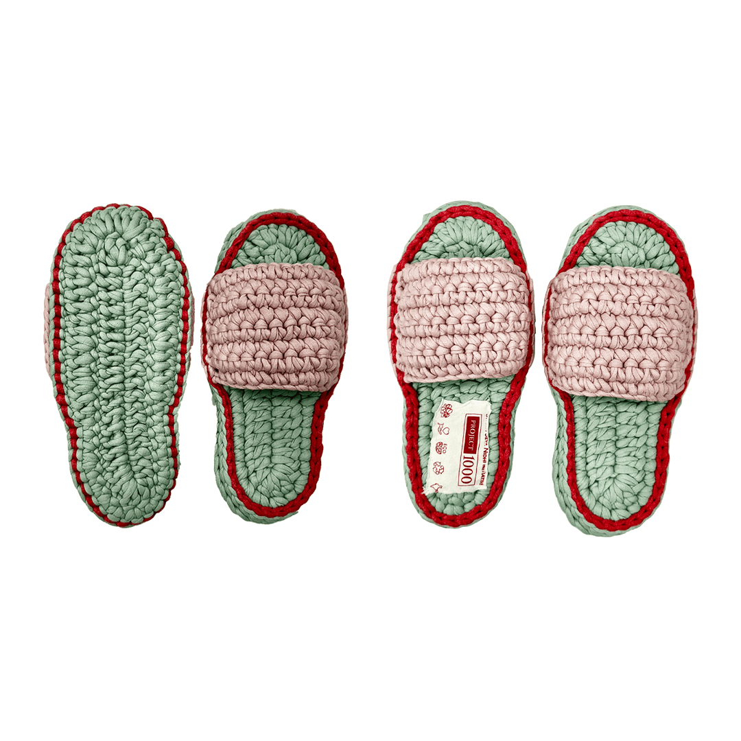 Image of Indoor Slippers Unisex | Sea green, Light lavender