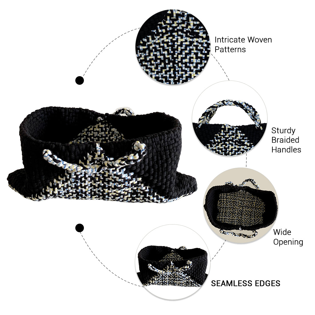 Image of Clutch bag | Planter bag | Size: large | Black, White
