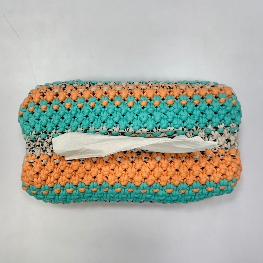 Image of Tissue Box Cover Orange Blue