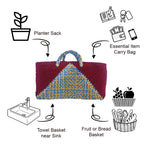 Planter bag | Size: small | Maroon, Blue, Lemon