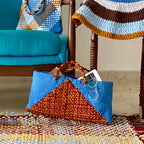 Clutch bag | Planter bag | Size: large | Blue, Maroon, Mustard