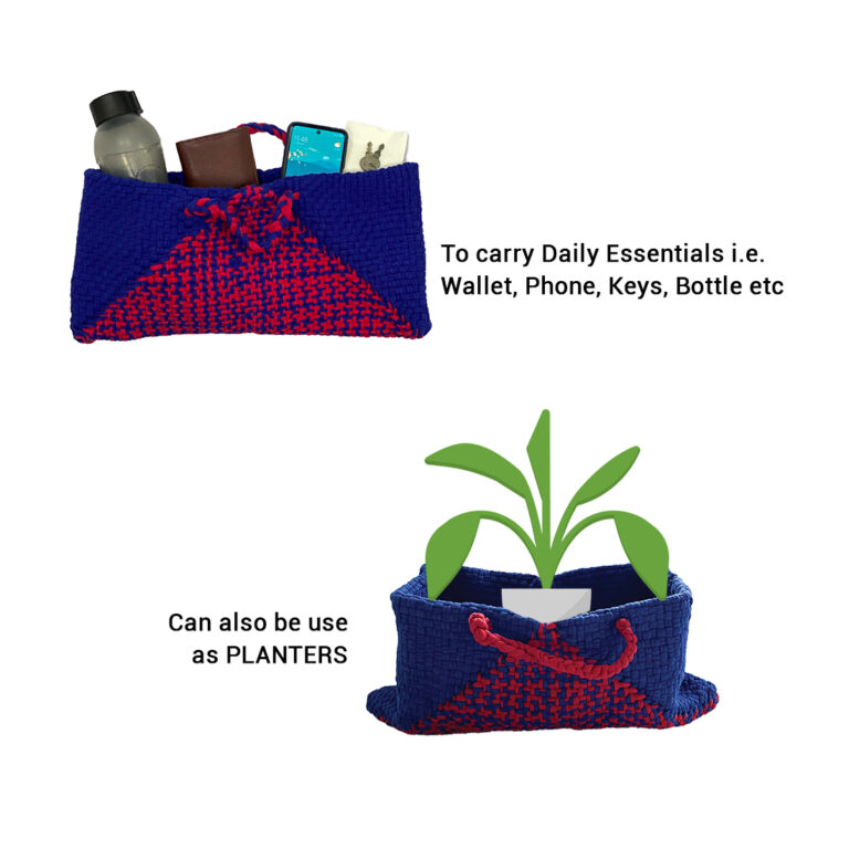 Image of Planter bag | Size: small | Royal Blue-Fuchsia