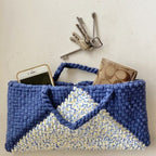 Clutch bag | Planter bag | Size: large | Blue, White