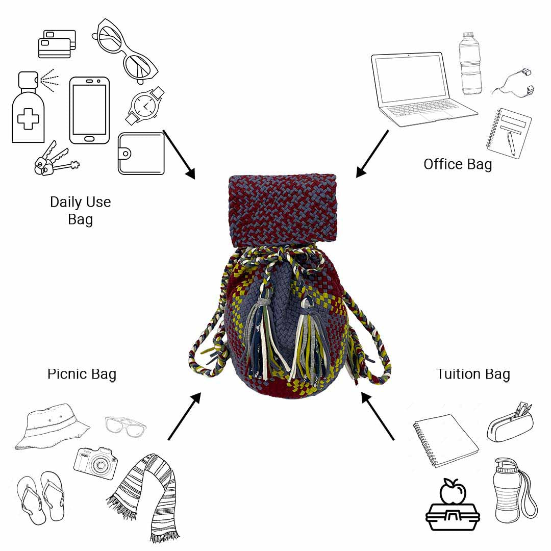 Image of Backpack Blue Green Maroon Color Premium Collection | Shoulder carry