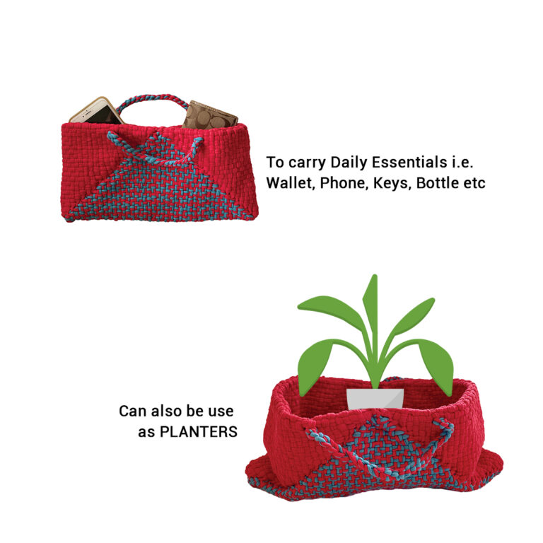 Image of Planter bag | Size: small | Red, Blue