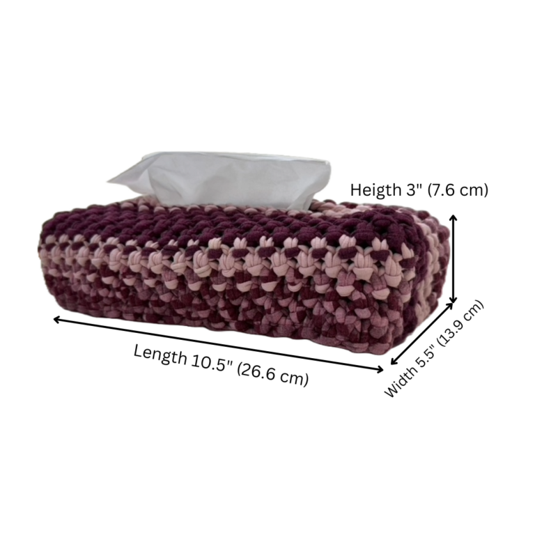 Tissue Box Cover Maroon Pink