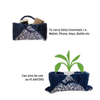 Planter bag | Size: small | Navy Blue, White