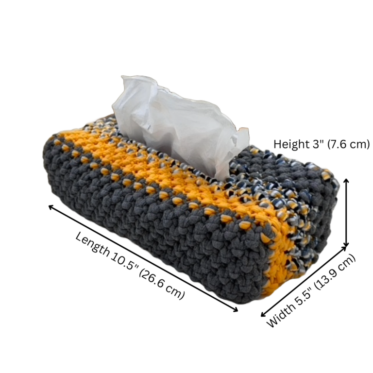 Image of Tissue Box Cover Grey Yellow