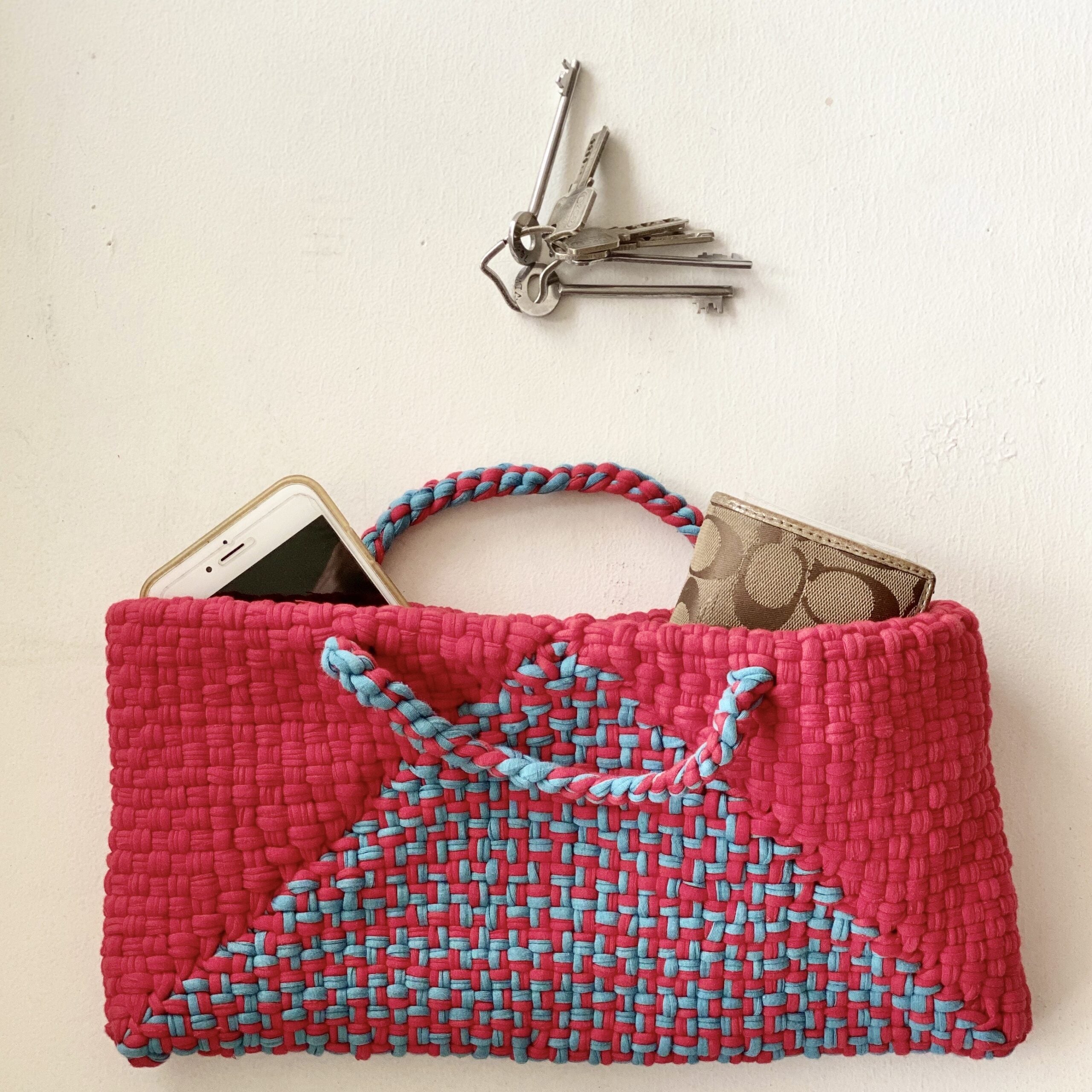 Image of Clutch bag | Planter bag | Size: large | Red-Blue