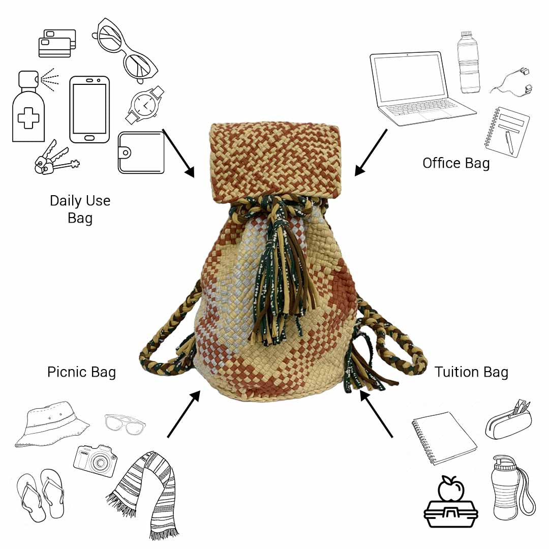 Image of Backpack Brown Grey Beige Color Premium Collection | Shoulder carry