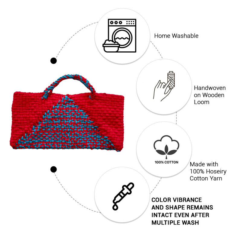 Image of Clutch bag | Planter bag | Size: large | Red-Blue