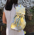 Backpack Light Yellow Grey Color | Shoulder carry