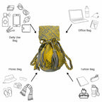 Backpack Light Yellow Grey Color | Shoulder carry