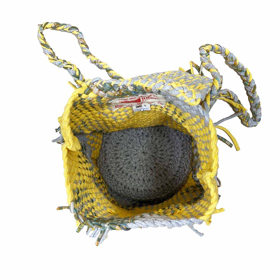 Image of Backpack Light Yellow Grey Color | Shoulder carry