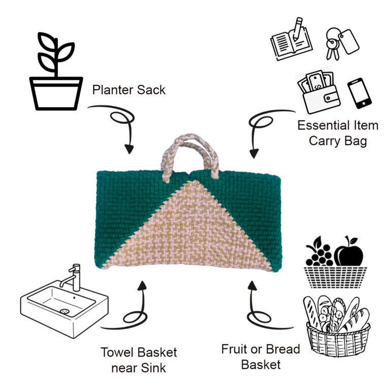 Image of Planter bag | Size: small | Green, Pink