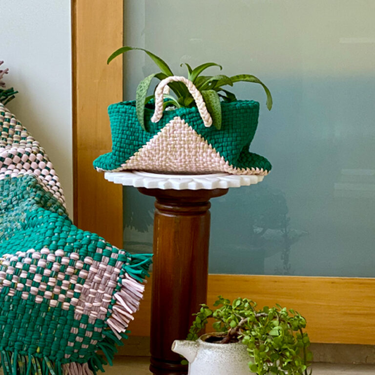 Image of Planter bag | Size: small | Green, Pink
