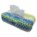 Tissue Box Cover Blue Green White