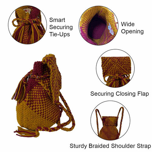 Backpack Dark Mustard Maroon Color Premium Collection | Shoulder carry