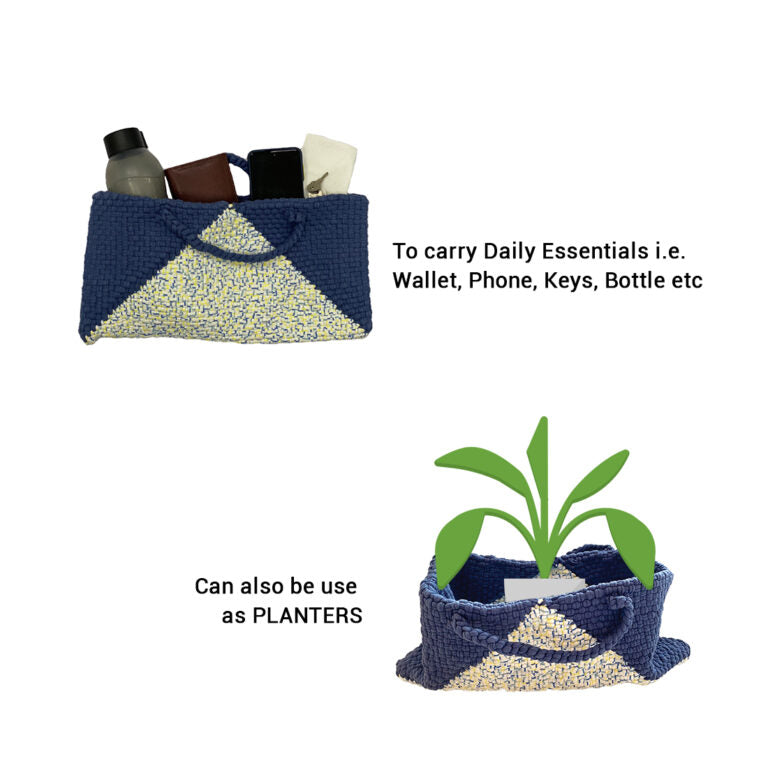 Image of Planter bag | Size: small | Blue, White