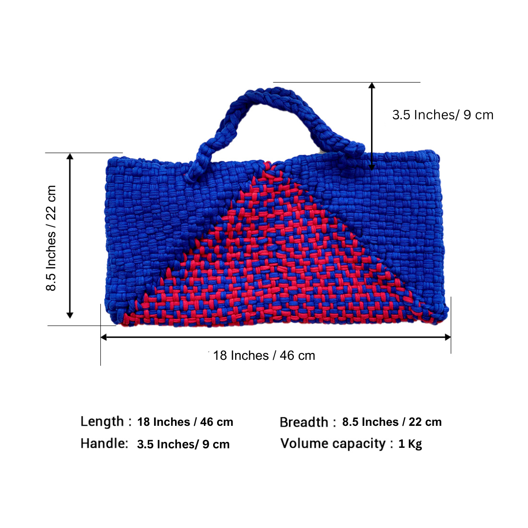 Image of Clutch bag | Planter bag | Size: large | Royal Blue-Red