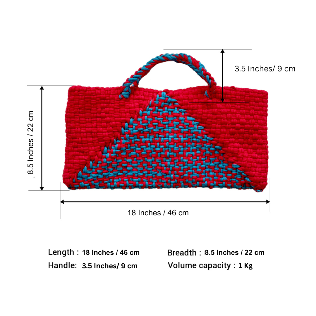 Image of Clutch bag | Planter bag | Size: large | Red-Blue