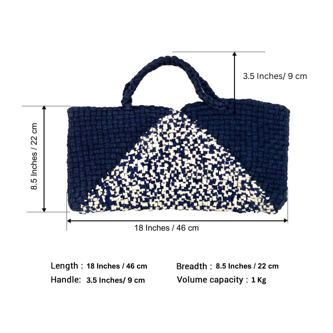 Image of Clutch bag | Planter bag | Size: large | Navy Blue, White