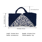 Clutch bag | Planter bag | Size: large | Navy Blue, White