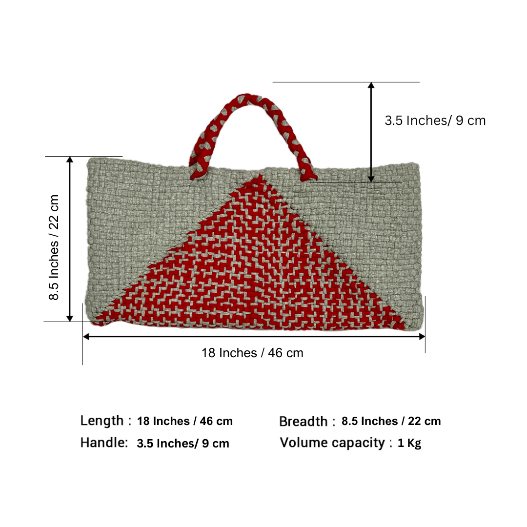 Image of Clutch bag | Planter bag | Size: large | Grey, Red