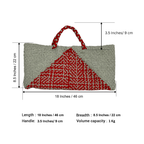 Clutch bag | Planter bag | Size: large | Grey, Red