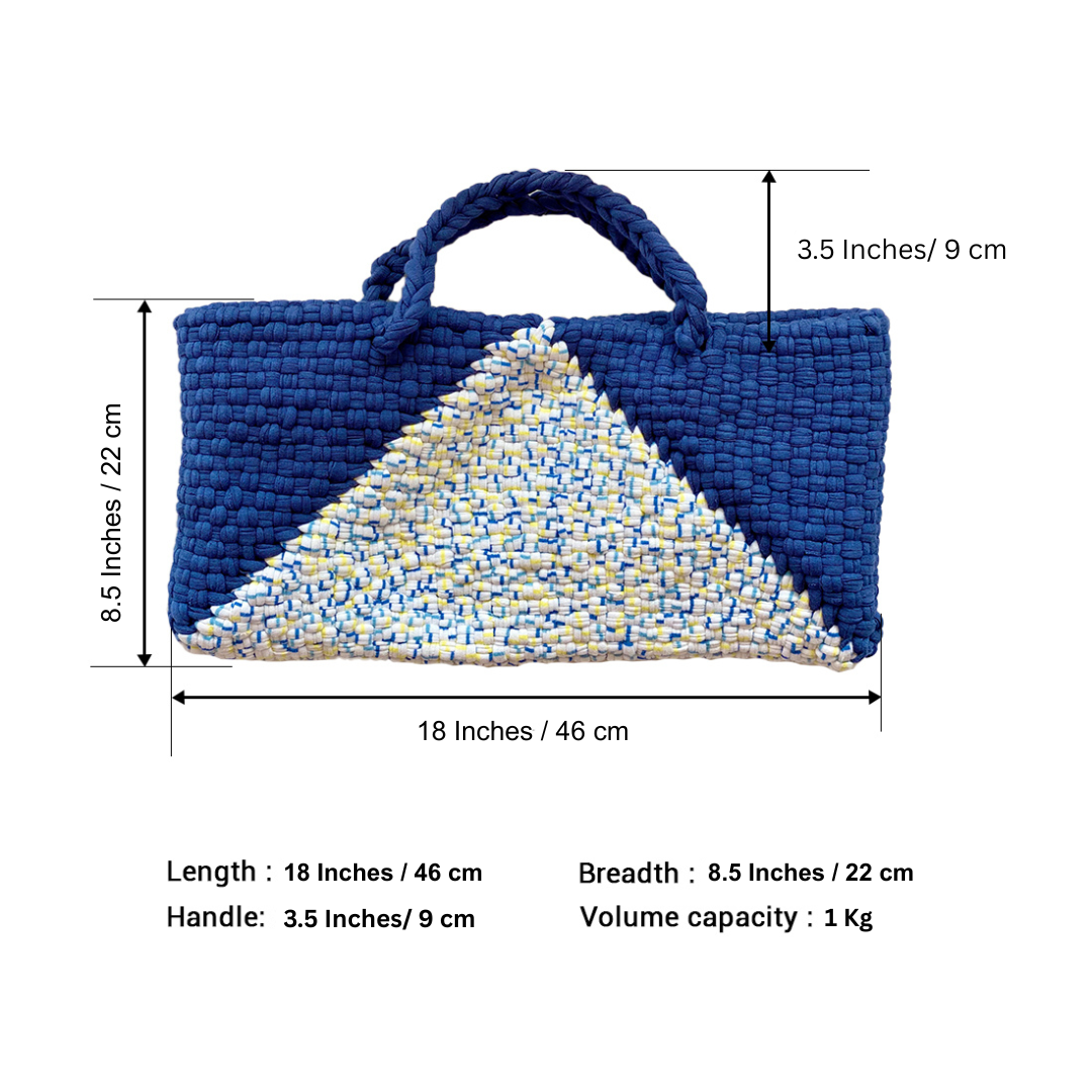 Image of Clutch bag | Planter bag | Size: large | Blue, White