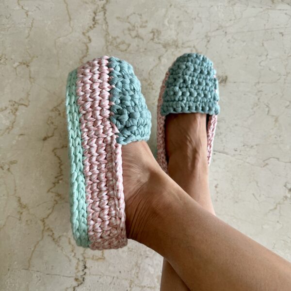Image of Indoor Shoes Unisex Sage Sea Green Pink