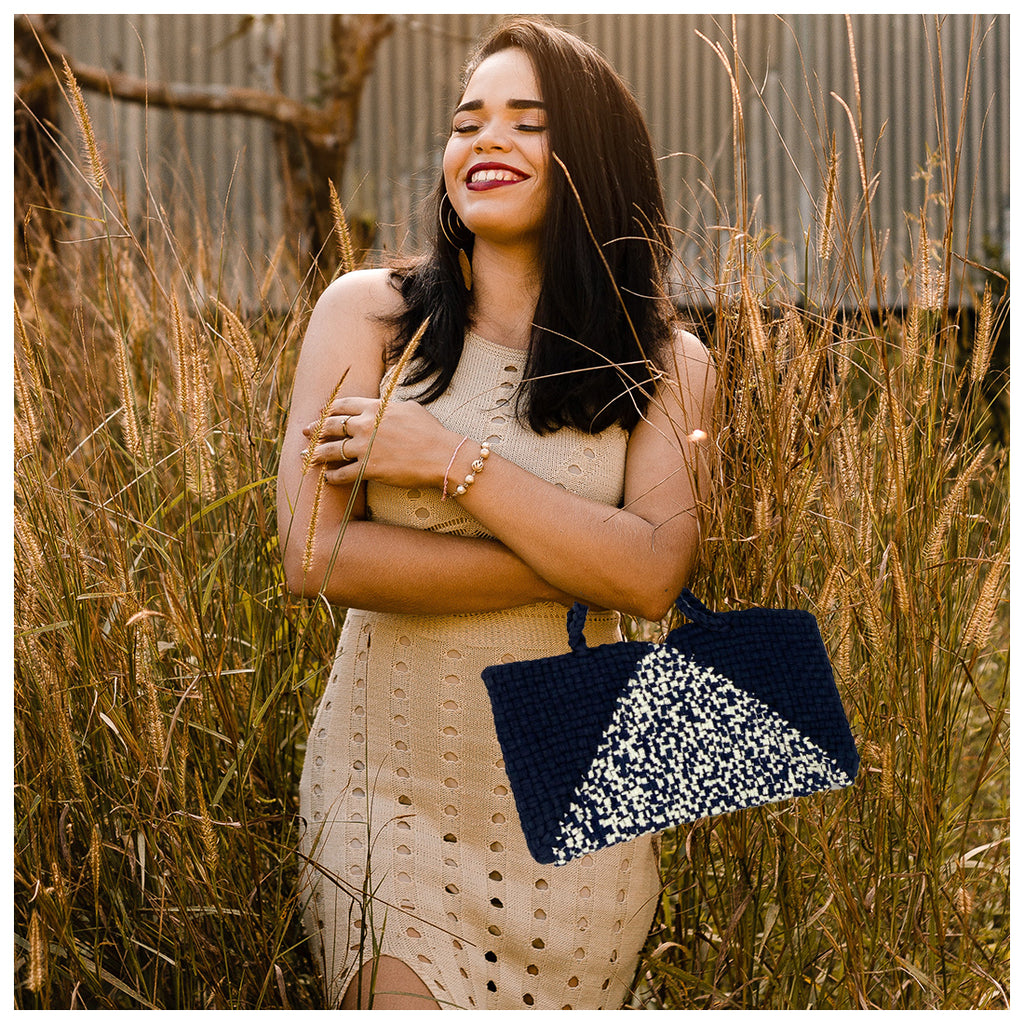 Clutch bag | Planter bag | Size: large | Black, White