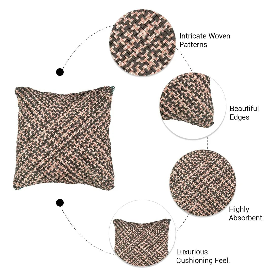 Image of Square Cushion Cover Pink Grey