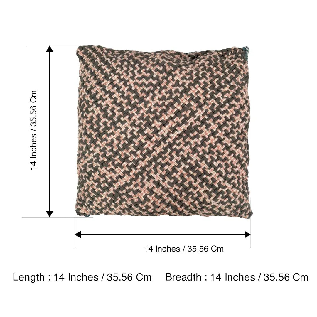 Image of Square Cushion Cover Pink Grey