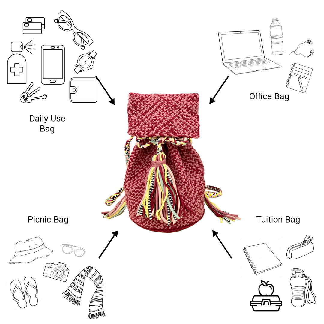 Image of Backpack Shaded Maroon Color Classic Collection | Shoulder carry