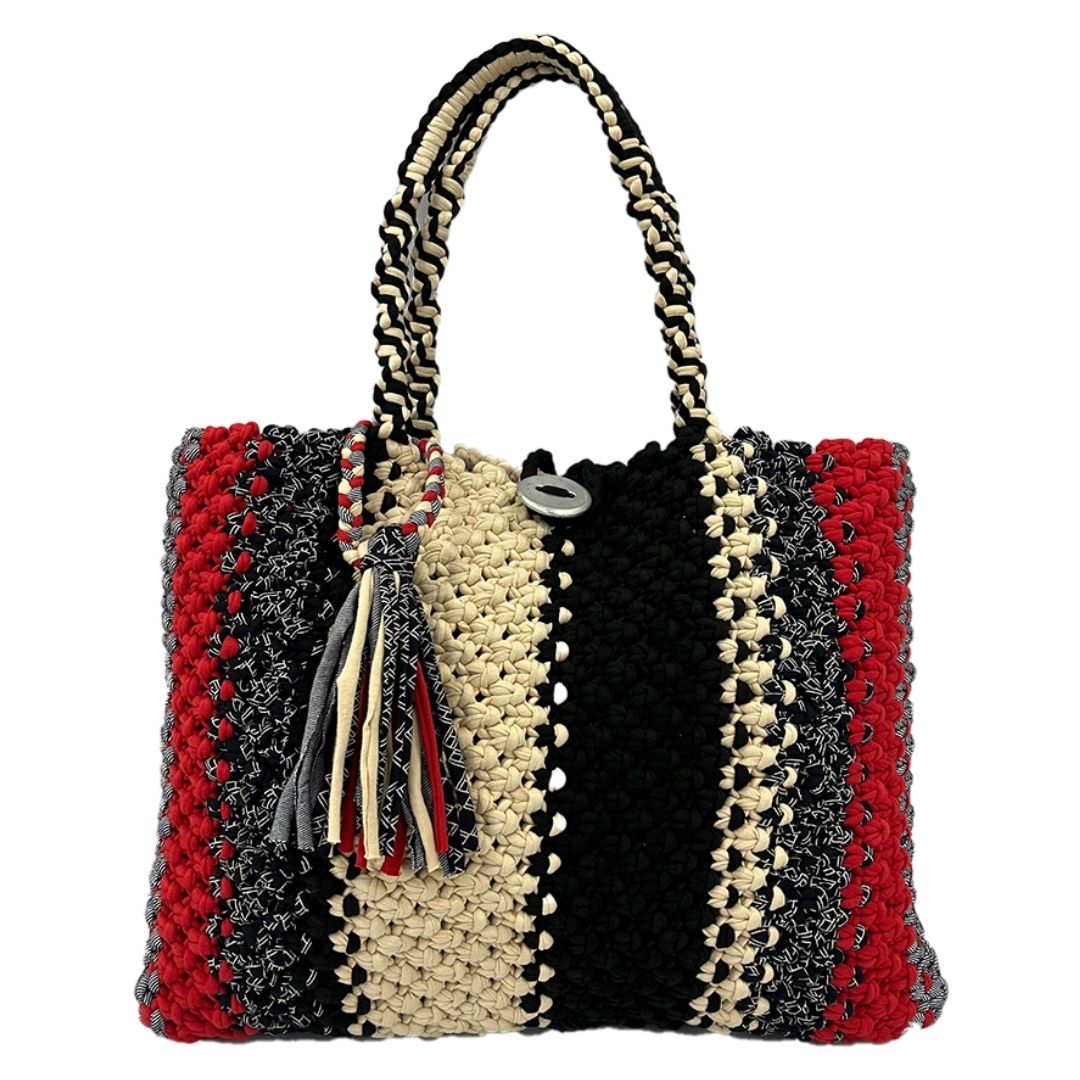 Image of Macrame Tote-Medium | Concrete