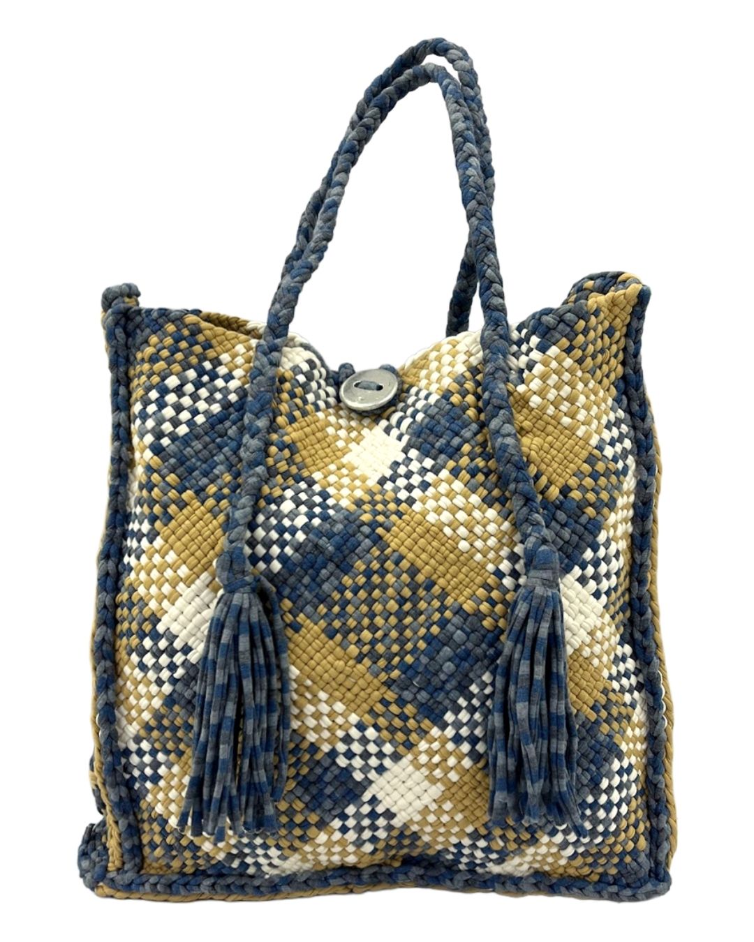Image of Soft Tote | Hand Carry | Blue Beige Black