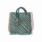 Hand Tote / Tiffin Bags Green Pink Color | Hand carry