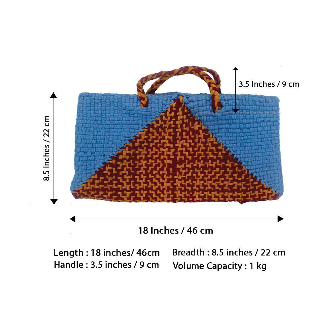 Image of Clutch bag | Planter bag | Size: large | Blue, Maroon, Mustard