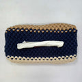 Tissue Box Cover Royal Blue Beige