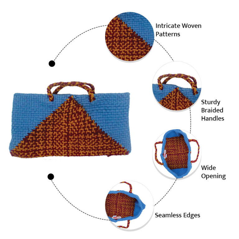 Image of Clutch bag | Planter bag | Size: large | Blue, Maroon, Mustard