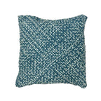 Square Cushion Cover Blue Off White