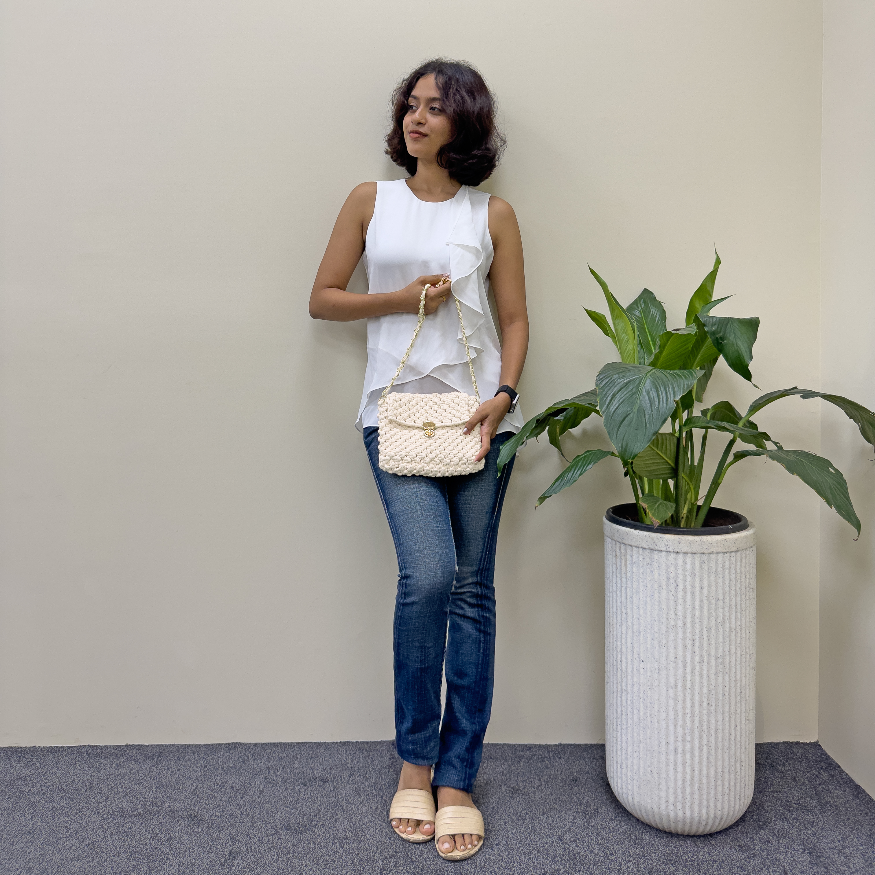 Image of Macrame Sling | Ivory | Shoulder Sling or Cross body