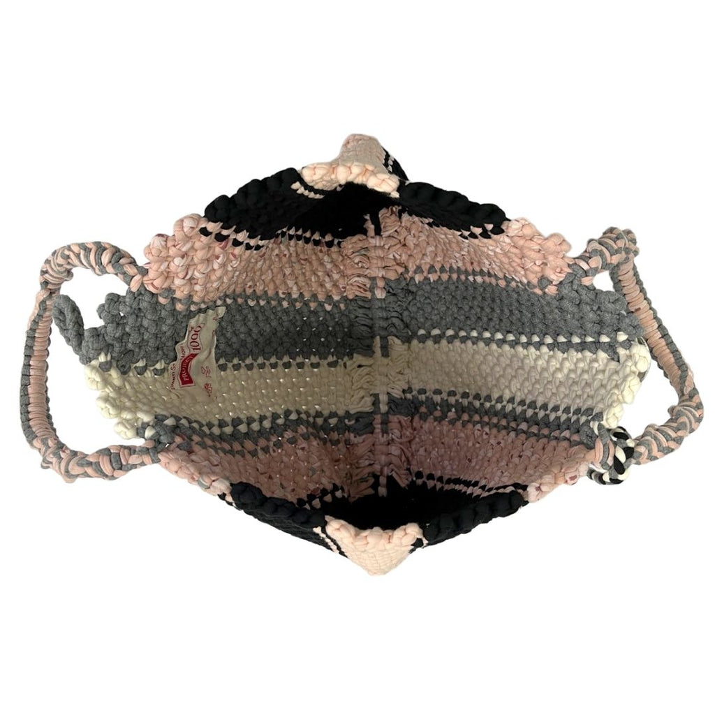 Macrame tote-Medium | Black, Baby Pink, Grey, White