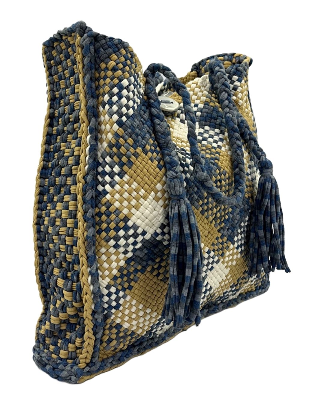 Image of Soft Tote | Hand Carry | Blue Beige Black